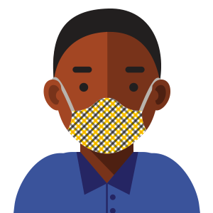 Image of person wearing cloth face mask